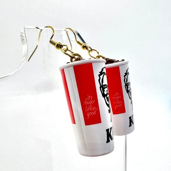 KFC Soda Earrings - Drink Earrings - Fast Food Earrings - Restaurant Earrings - Picture 3 of 9